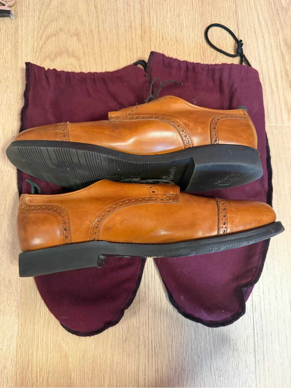 Allen Edmonds Tan Cap-Toe Derby Shoes